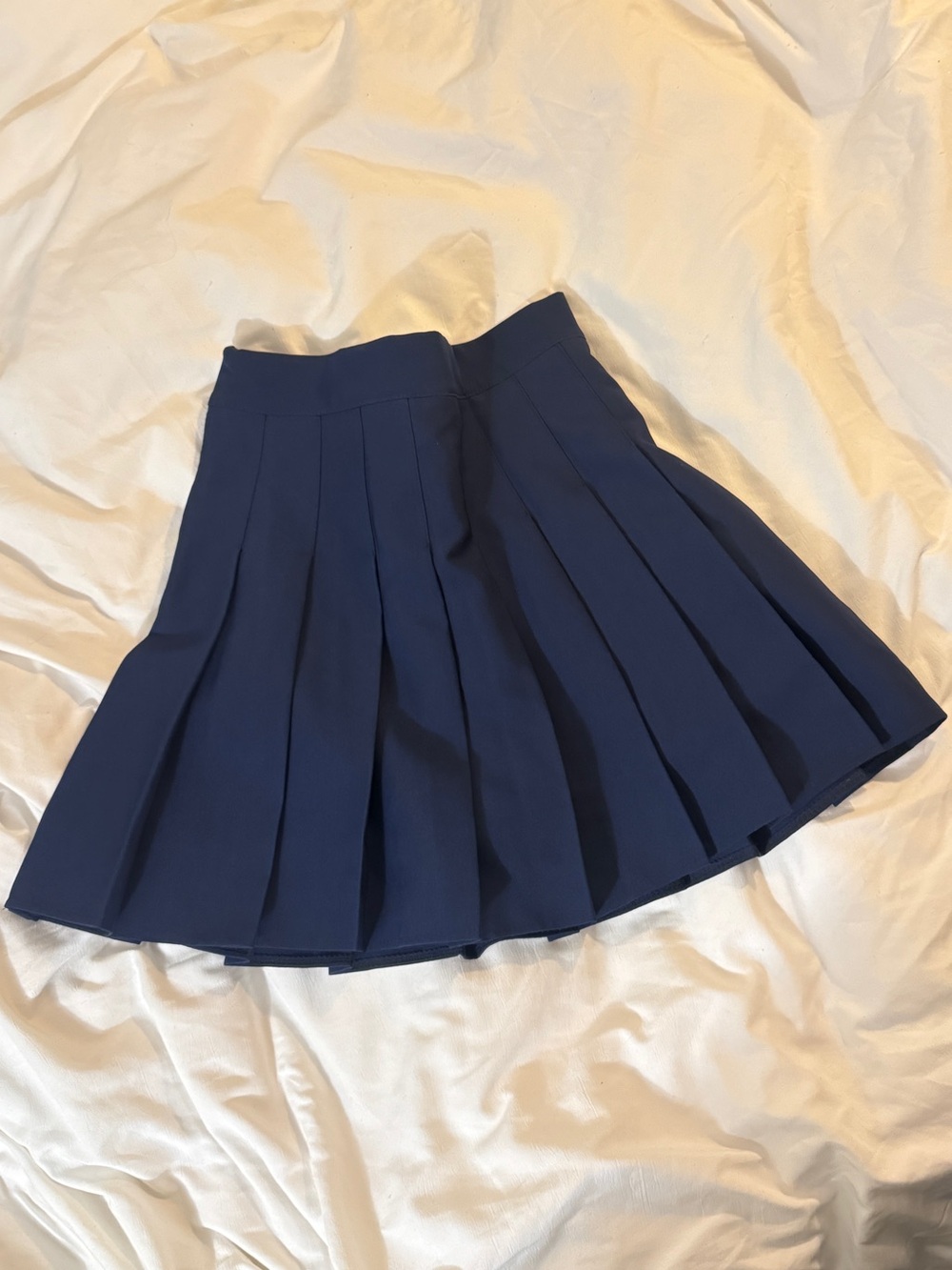 Navy Pleated Mini Skirt - Women